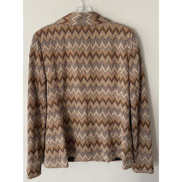 Classiques Entier Women’s Size Large Textured Lined Blazer Zig Zag Print Career - Picture 3 of 6